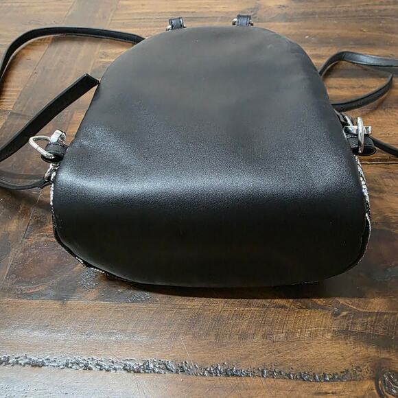 Steve Madden Black Rhinestone Zebra Mini Backpack Convertible Crossbody main image 4